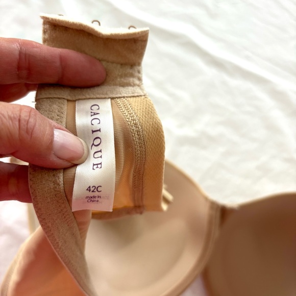 NWOT Cacique tan nude Smooth Boost Plunge Seamless Bra SZ 42C - Picture 7 of 13